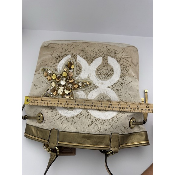 Unique Coach Audrey Canvas Limited Edition Tote bag w/ Jeweled Starfish 17024 - Picture 15 of 15